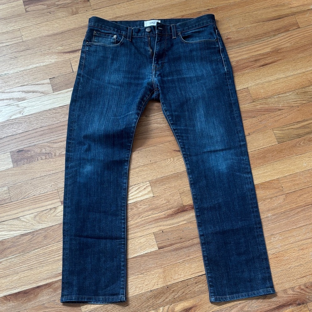 Simon Spurr mens jeans blue fade slim straight sz 35 waist inseam 30